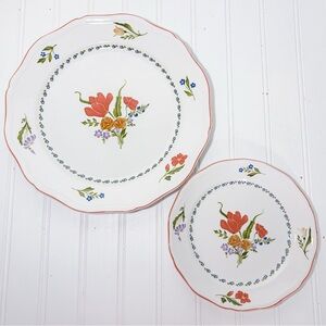 Vintage Floral Plates Set of 2 | “Country French”Dijon | Plate Wall